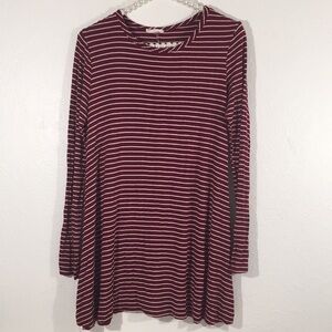 Red/White Striped Dress by Pinc Long Sleeves XL